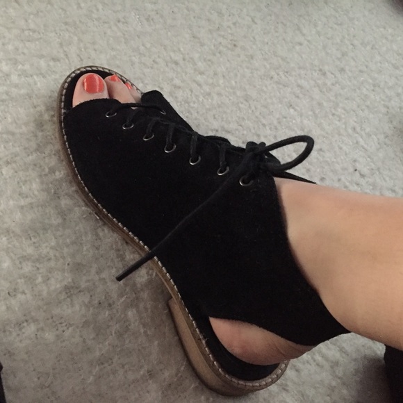 ASOS faux suede black lace up sandals - Picture 7 of 7